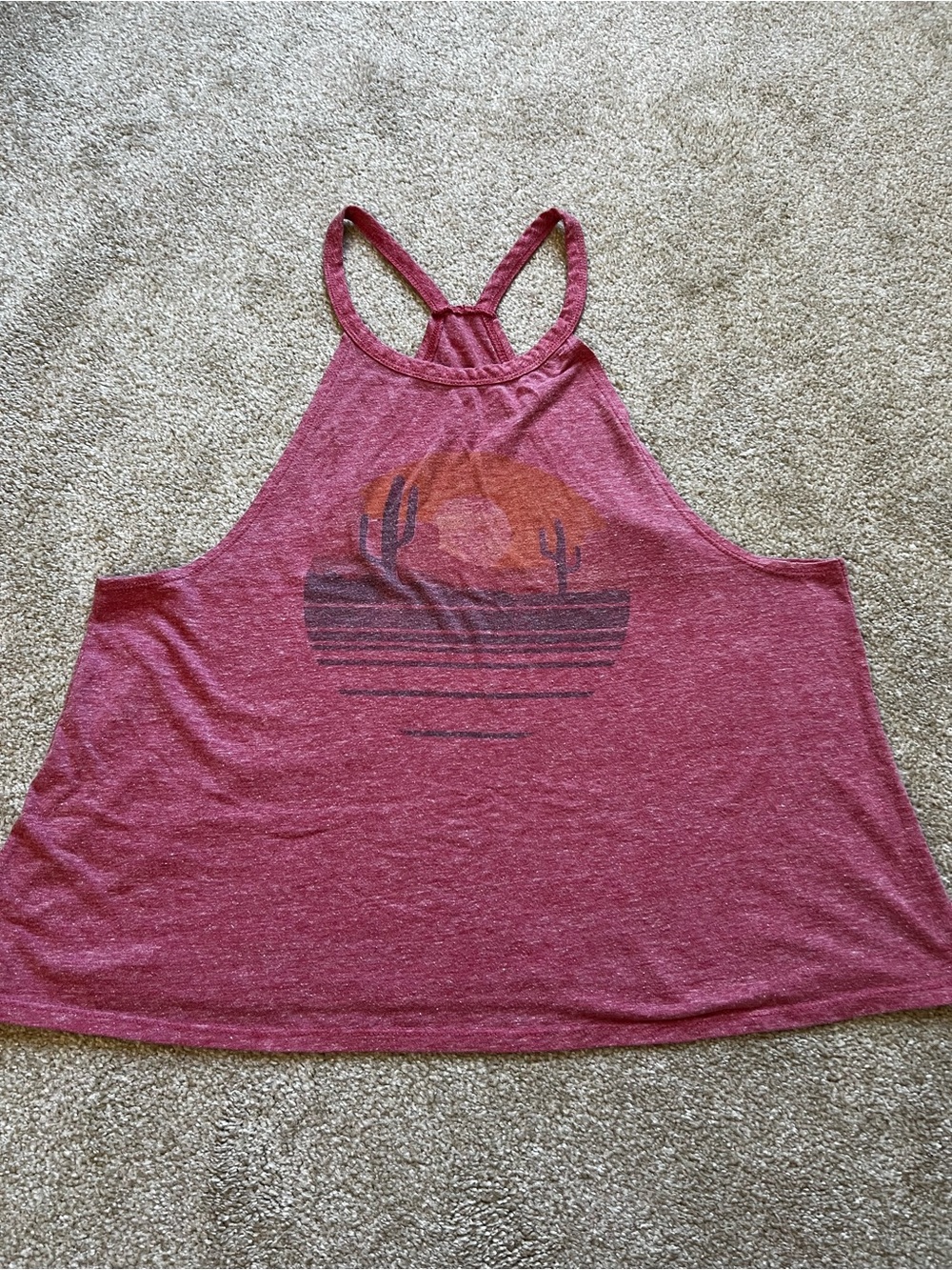 Women’s Racerback Tank Top - Pink/Orange Sunset Graphic